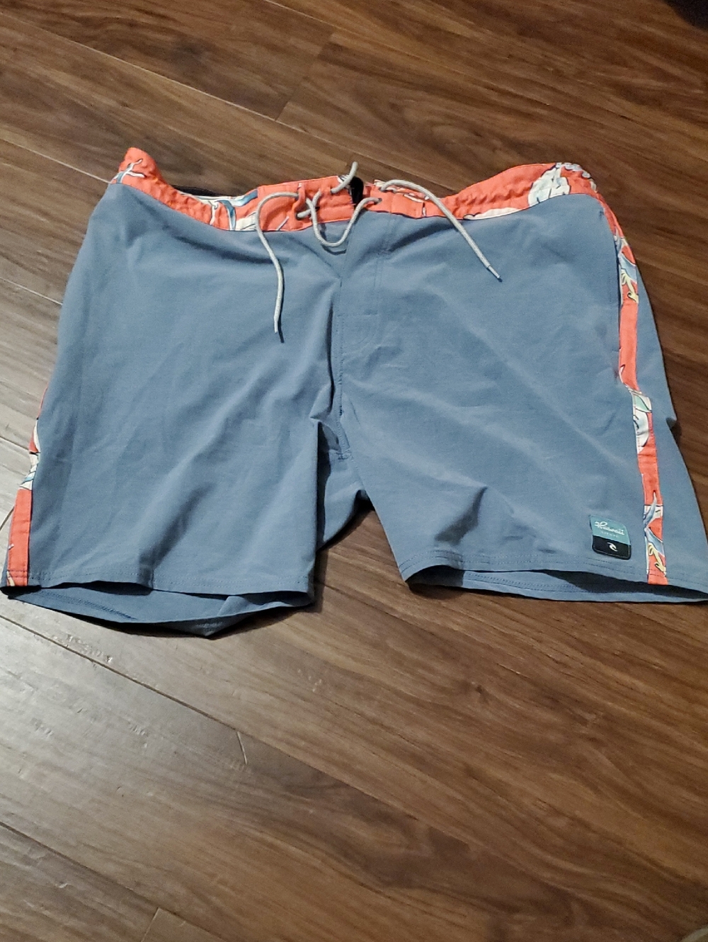 Reef Men's Slate Blue Swim Board Shorts with Coral Side Trim